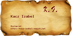Kacz Izabel névjegykártya